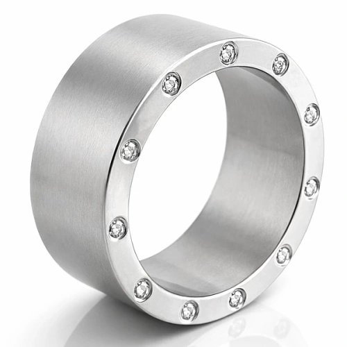Titán karikagyűrű 11 gyémánttal 10 mm